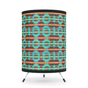 TriPod lamp w/ indigenous print