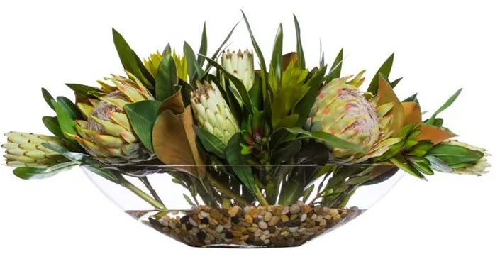 Tropical Gem Protea & Ginger Yacht Silks Centerpiece Arrangement