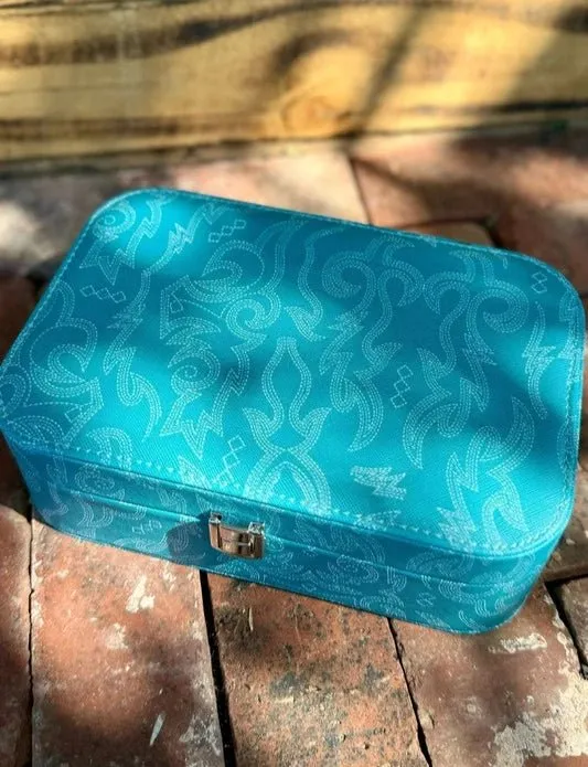 Turquoise Boot Stitch Jewelry Box