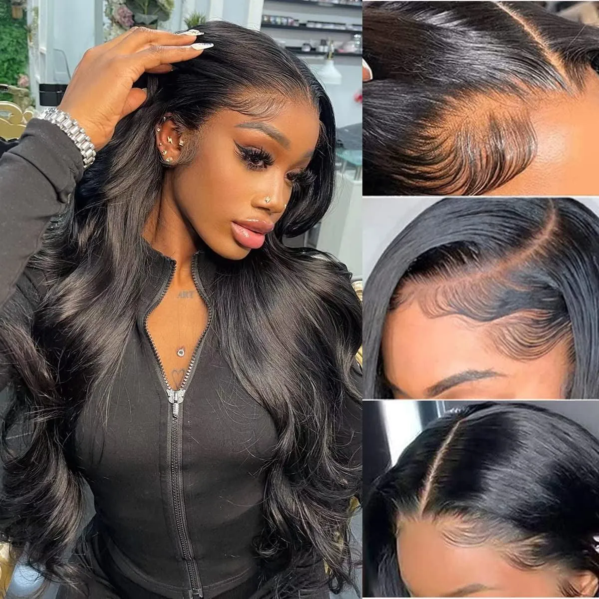 Wear and Go Glueless Lace Front Wigs Pre Plucked Deep Wave