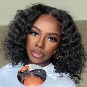 Wear and Go Glueless Lace Front Wigs Pre Plucked Deep Wave