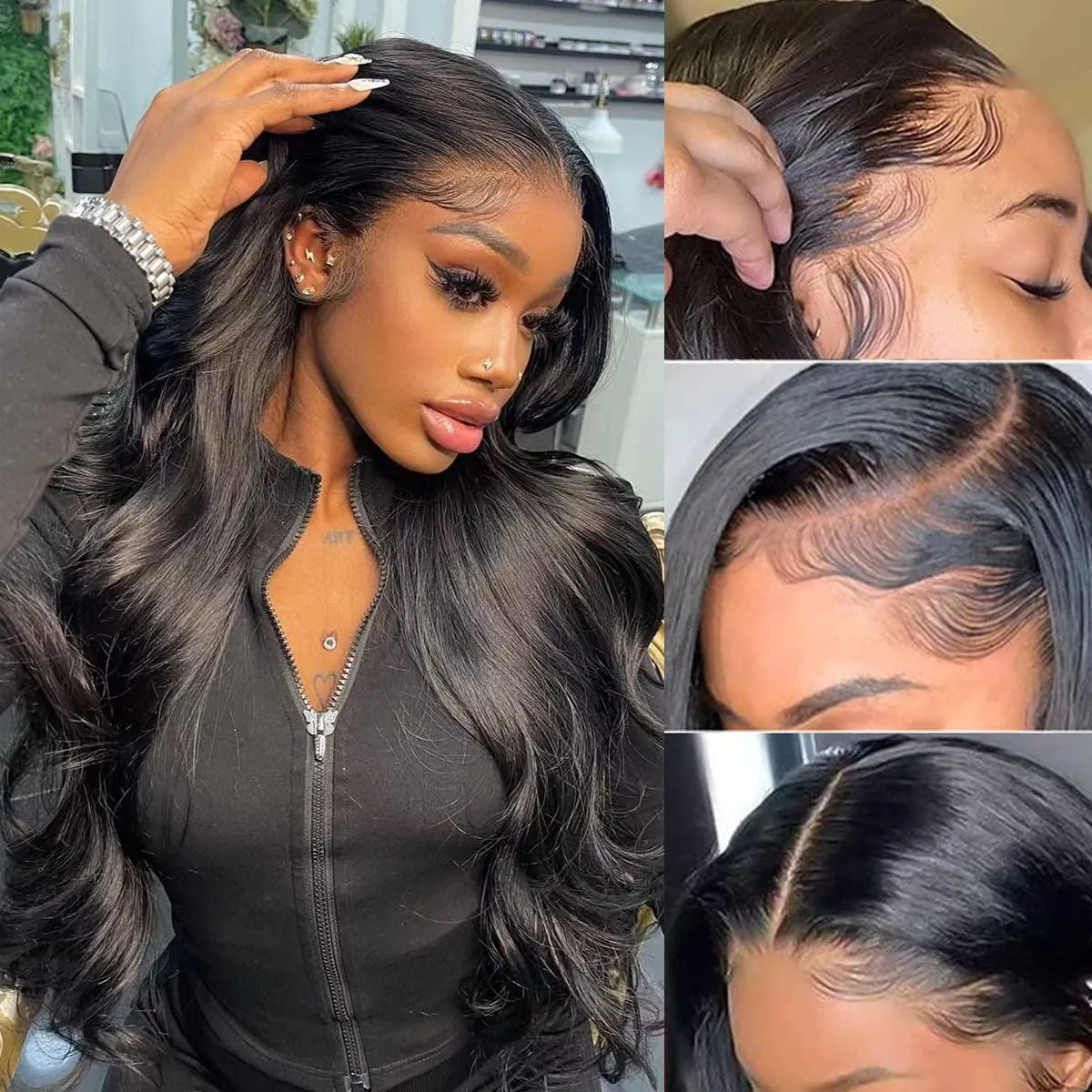 Wear and Go Glueless Lace Front Wigs Pre Plucked Deep Wave