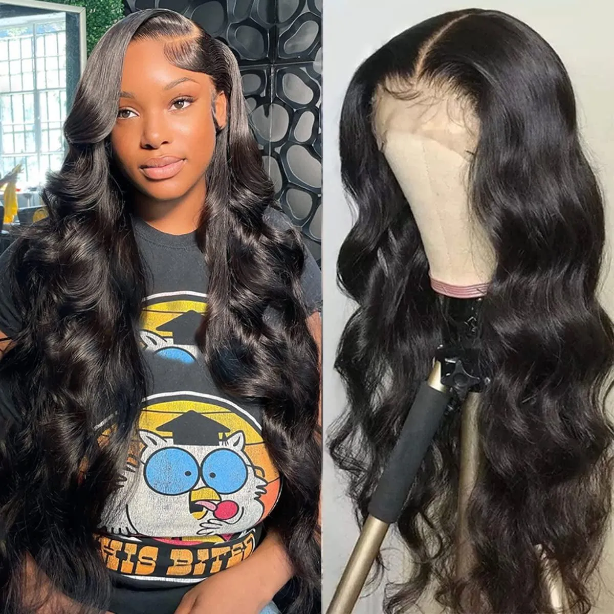 Wear and Go Glueless Lace Front Wigs Pre Plucked Deep Wave