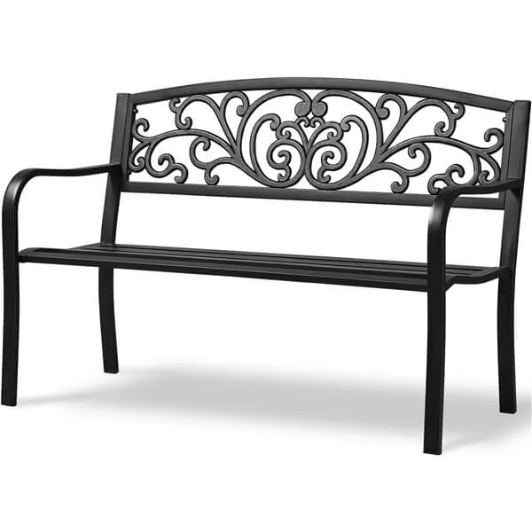 Yaheetech Garden Metal Bench